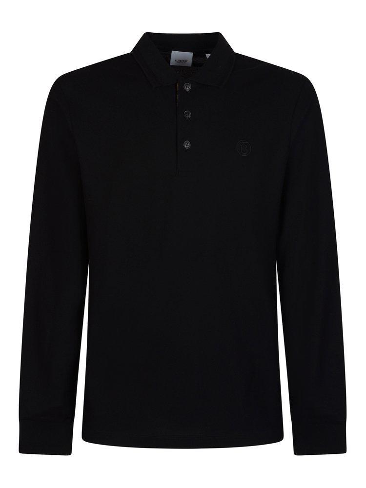 商品Burberry|Burberry Logo Detailed Long-Sleeved Polo Shirt,价格¥2218,第1张图片