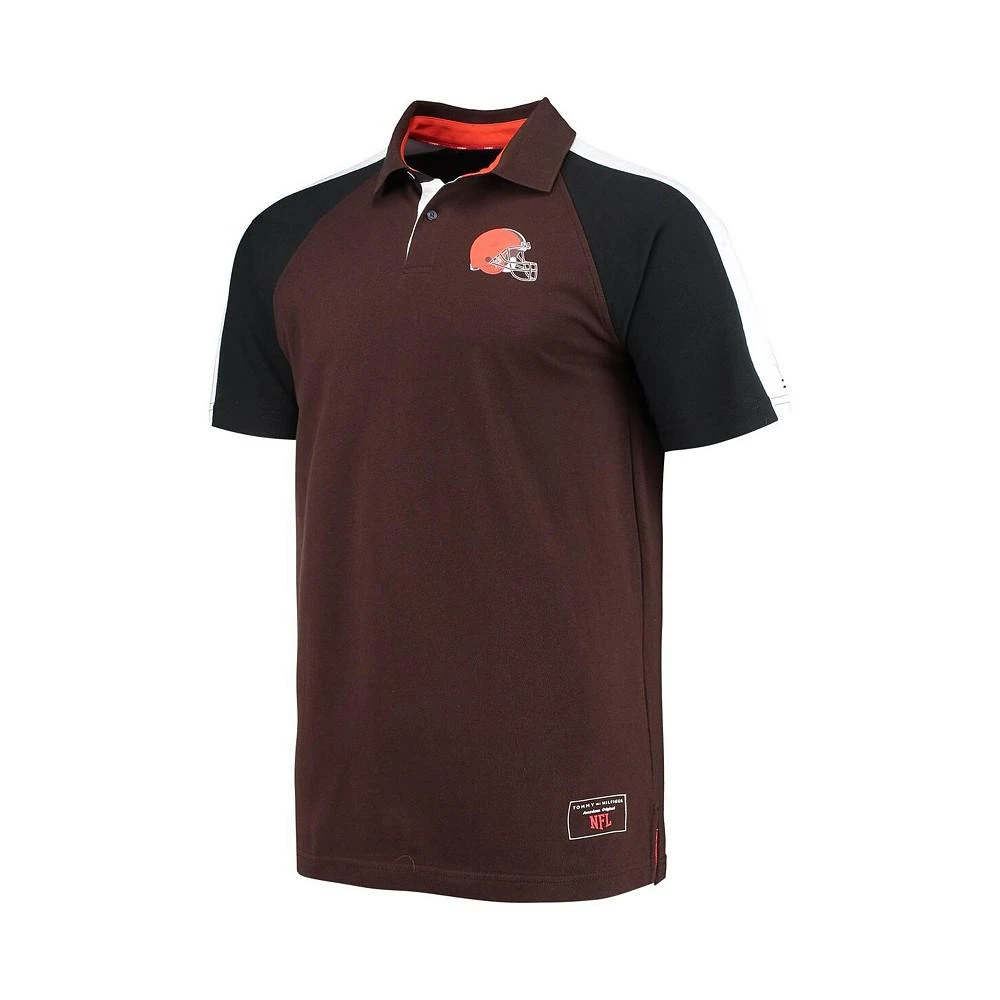 商品Tommy Hilfiger|Men's Brown and White Cleveland Browns Holden Raglan Polo Shirt,价格¥525,第2张图片详细描述