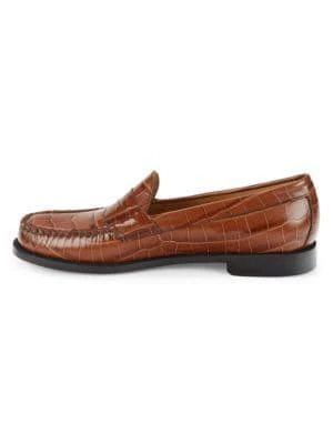 商品G.H. Bass|Logan Croc Embossed Leather Loafers,价格¥825,第4张图片详细描述