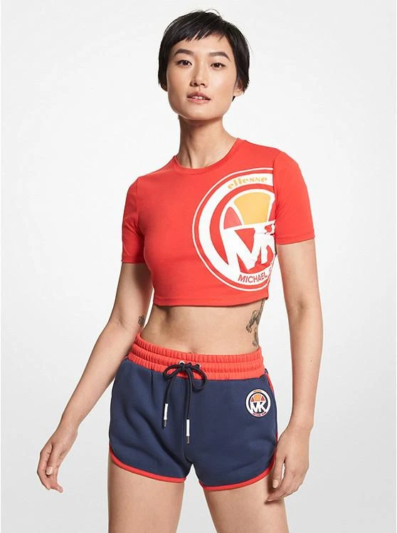 商品Michael Kors|MK X ellesse Logo Organic Cotton Blend Track Shorts,价格¥262,第1张图片