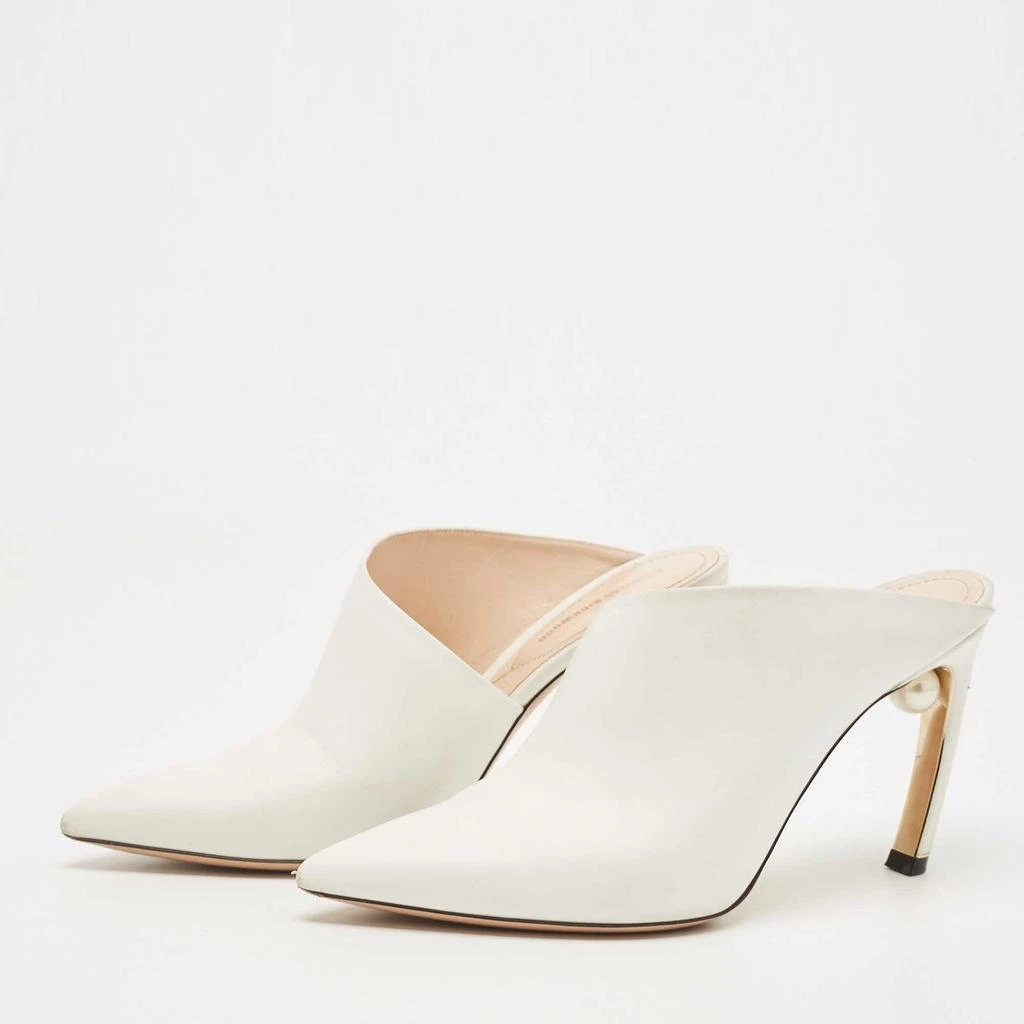 商品[二手商品] Nicholas Kirkwood|Nicholas Kirkwood White Leather Mira Pointed Toe Mules Size 38,价格¥1032,第2张图片详细描述