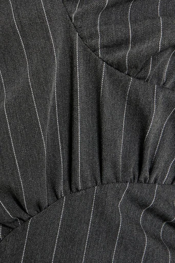 商品Ganni|Ruched pinstriped stretch-jacquard mini dress,价格¥1376,第4张图片详细描述