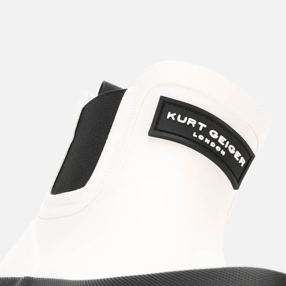 商品Kurt Geiger|KURT GEIGER LONDON WOMEN'S SLEET SHORT WELLIE CHELSEA BOOTS - WHITE/BLACK,价格¥313,第4张图片详细描述