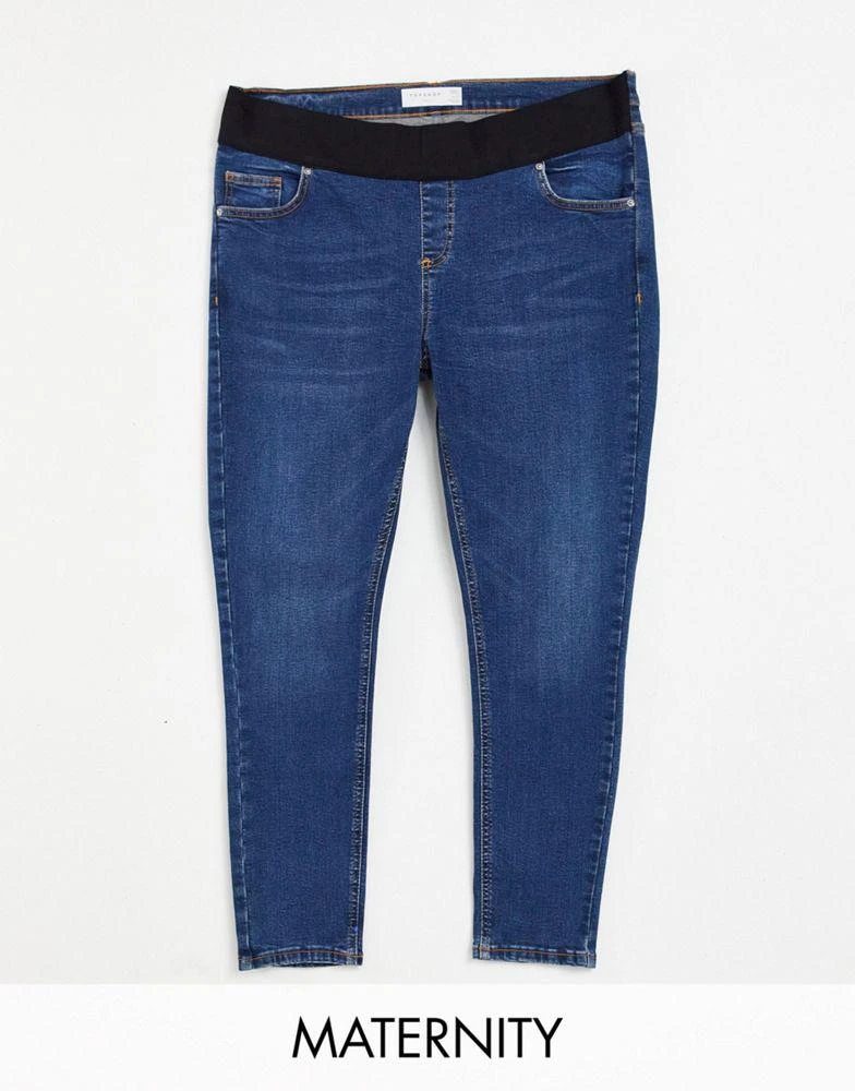 商品Topshop|Topshop Maternity under bump Jamie jeans in indigo,价格¥225,第1张图片