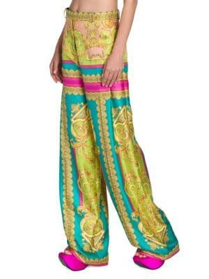 商品Versace|Printed Wide-Leg Silk Trousers,价格¥4218,第3张图片详细描述