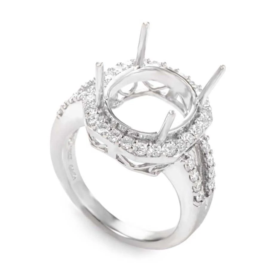 商品LB Exclusive|Women s Large 18K White Gold Diamond Engagement Ring Mounting ASM 2754W,价格¥8553,第1张图片