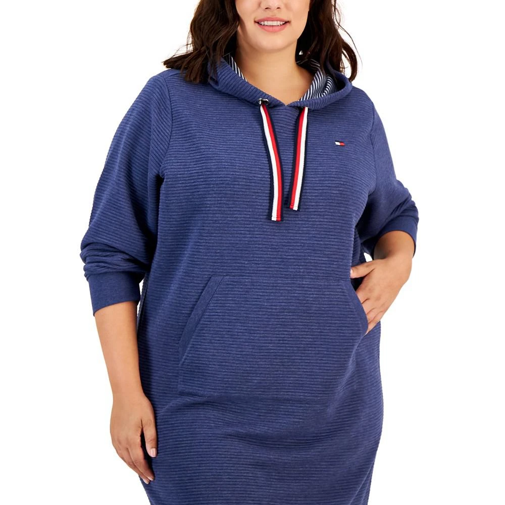 商品Tommy Hilfiger|Plus Size Ottoman Hoodie Dress,价格¥332,第4张图片详细描述