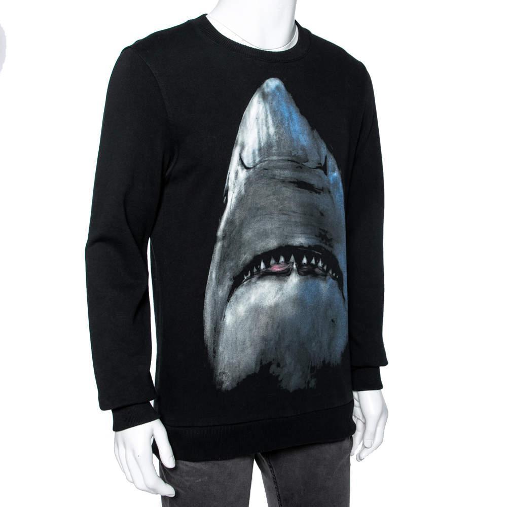 商品[二手商品] Givenchy|Givenchy Black Shark Printed Cotton Crew Neck Sweatshirt XS,价格¥1081,第4张图片详细描述