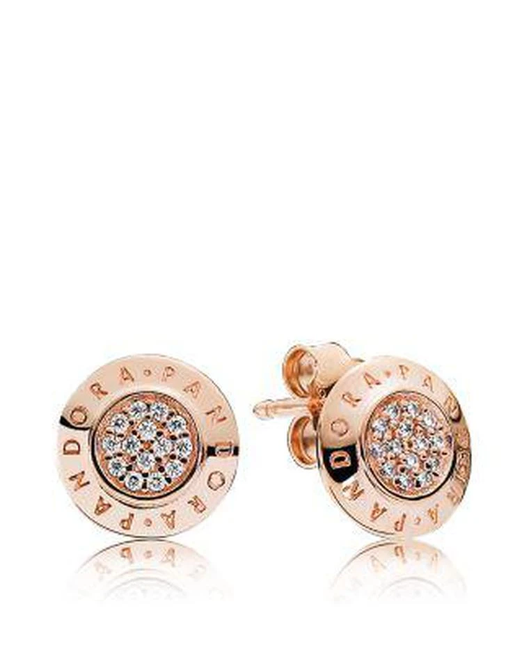 商品PANDORA|Earrings - Sterling Silver & Cubic Zirconia Signature Rose,价格¥556,第1张图片