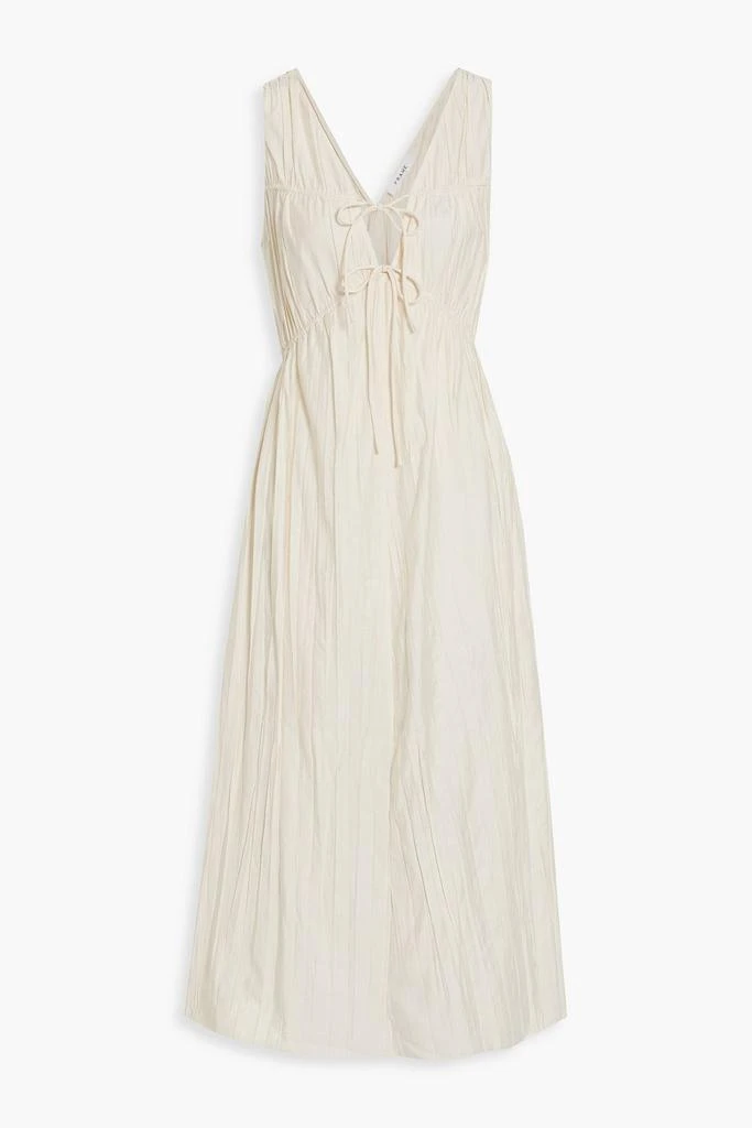 商品FRAME|Gathered crinkled-poplin midi dress,价格¥2182,第1张图片