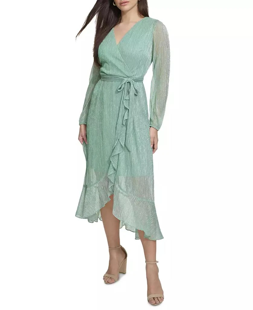 商品Kensie|Ruffled Faux-Wrap Dress,价格¥388,第1张图片