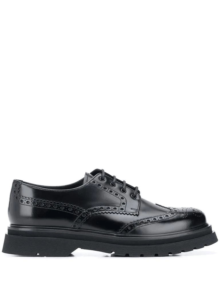 商品Prada|PRADA punch hole-detailing ridge-sole brogues,价格¥6691,第1张图片