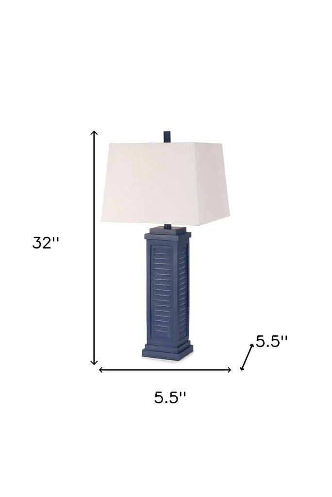 商品Homezia|Set Of Two 32" Blue Shutter USB Table Lamps With White Square Shades,价格¥2010,第5张图片详细描述