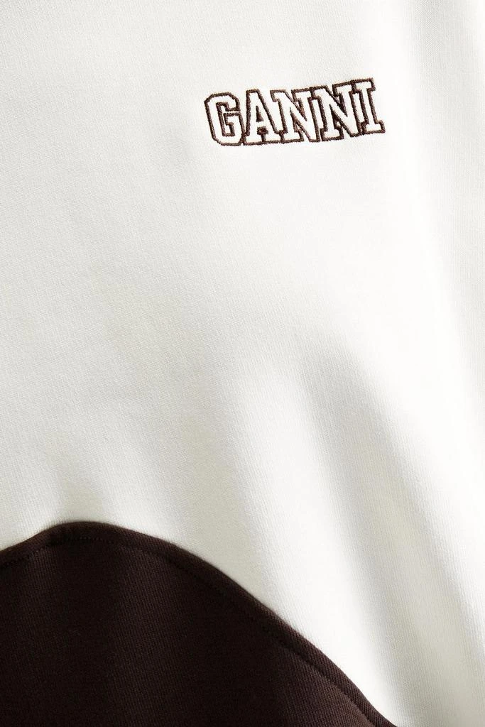商品Ganni|Oversized two-tone organic cotton-fleece sweatshirt,价格¥320,第4张图片详细描述