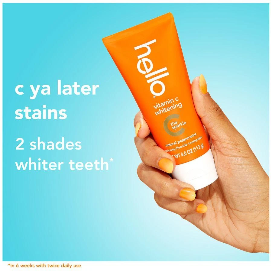 商品Hello|Vitamin C Whitening Toothpaste With Fluoride Peppermint,价格¥57,第4张图片详细描述