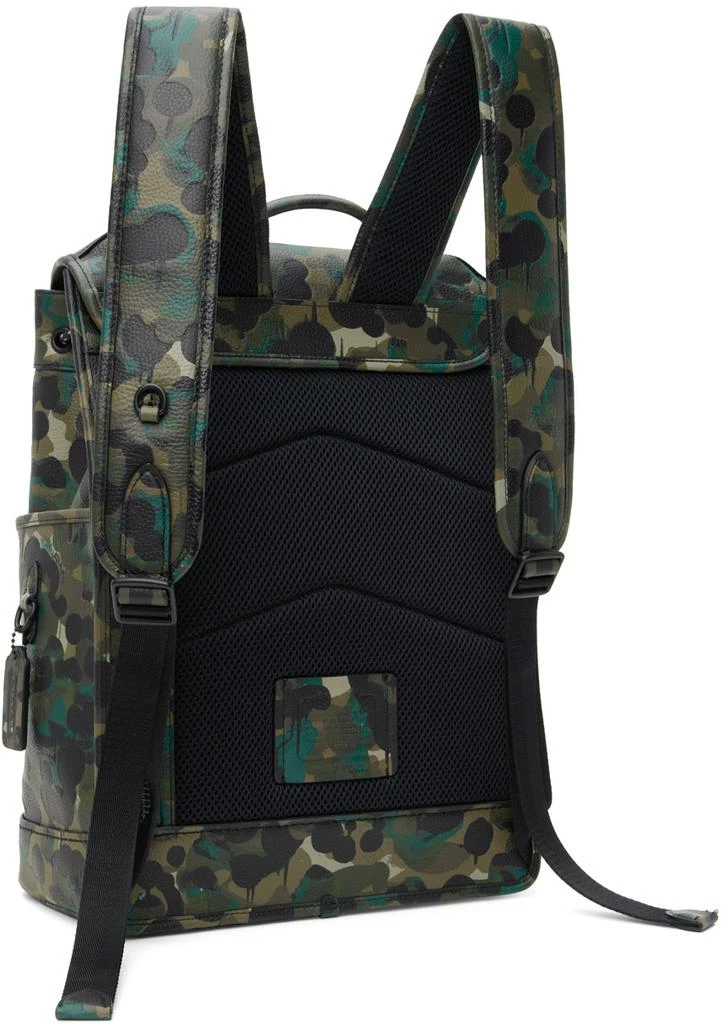 商品Coach|Green & Black League Flap Backpack,价格¥2953,第3张图片详细描述