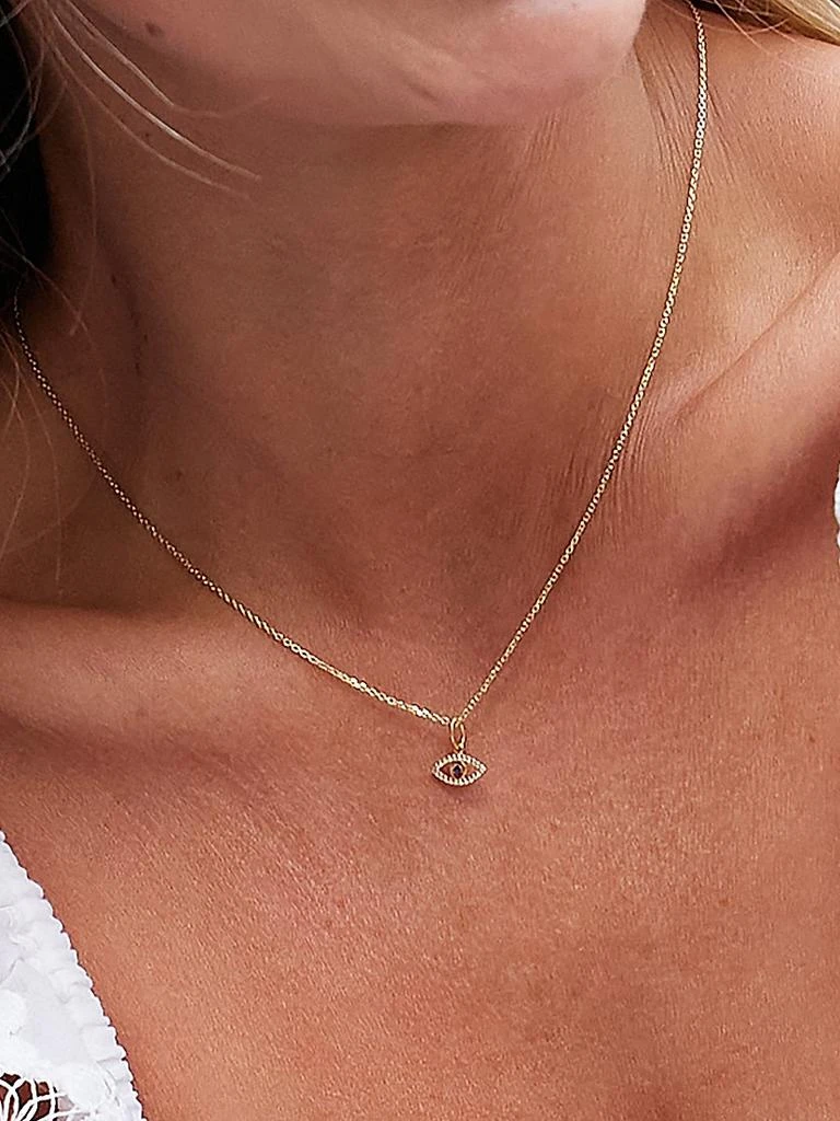 商品brook & york|Adeline Evil Eye 14K-Gold Vermeil & White Topaz Pendant Necklace,价格¥812,第2张图片详细描述