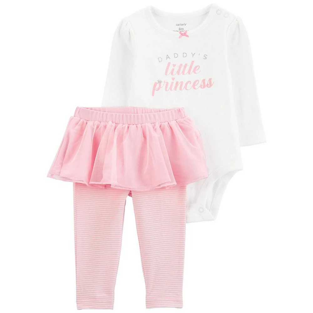 商品Carter's|Baby Girls Daddy's Little Princess Bodysuit and Tutu Pants, 2 Piece Set,价格¥90,第1张图片