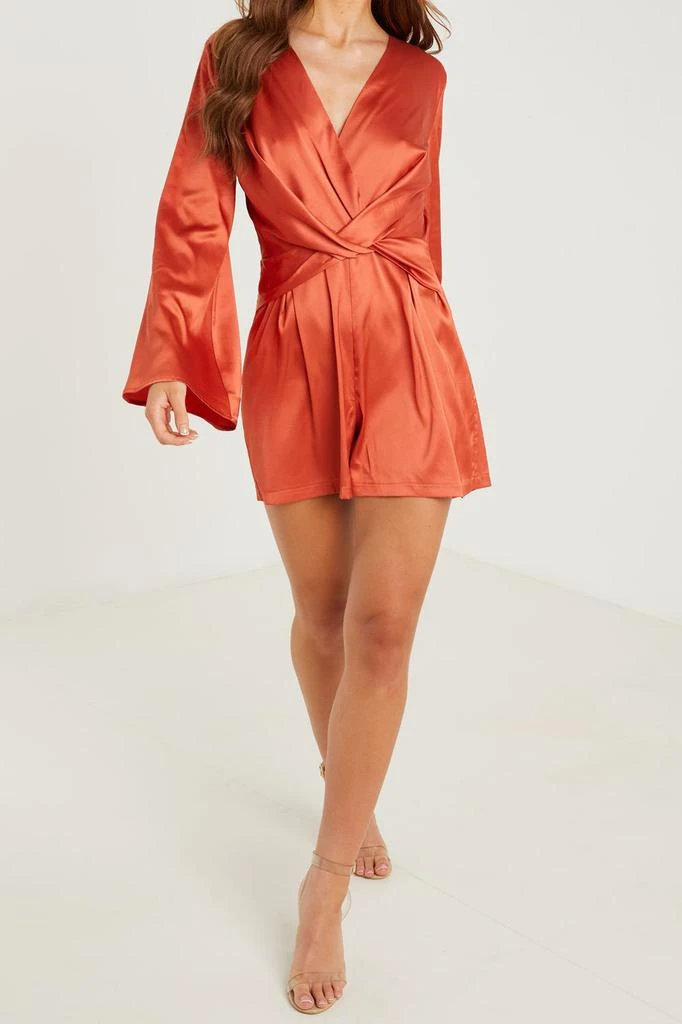 商品QUIZ|Satin Pleat Waist Playsuit,价格¥339,第1张图片
