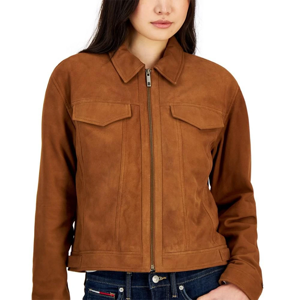 商品Tommy Hilfiger|Women's Suede Zip Trucker Jacket,价格¥2177,第3张图片详细描述