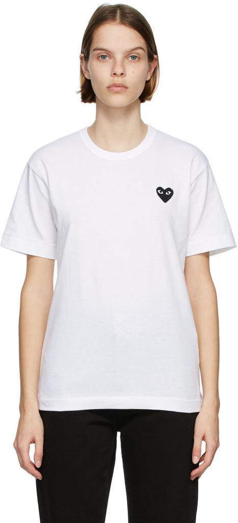 商品Comme des Garcons|White & Black Heart Patch T-Shirt,价格¥706,第1张图片