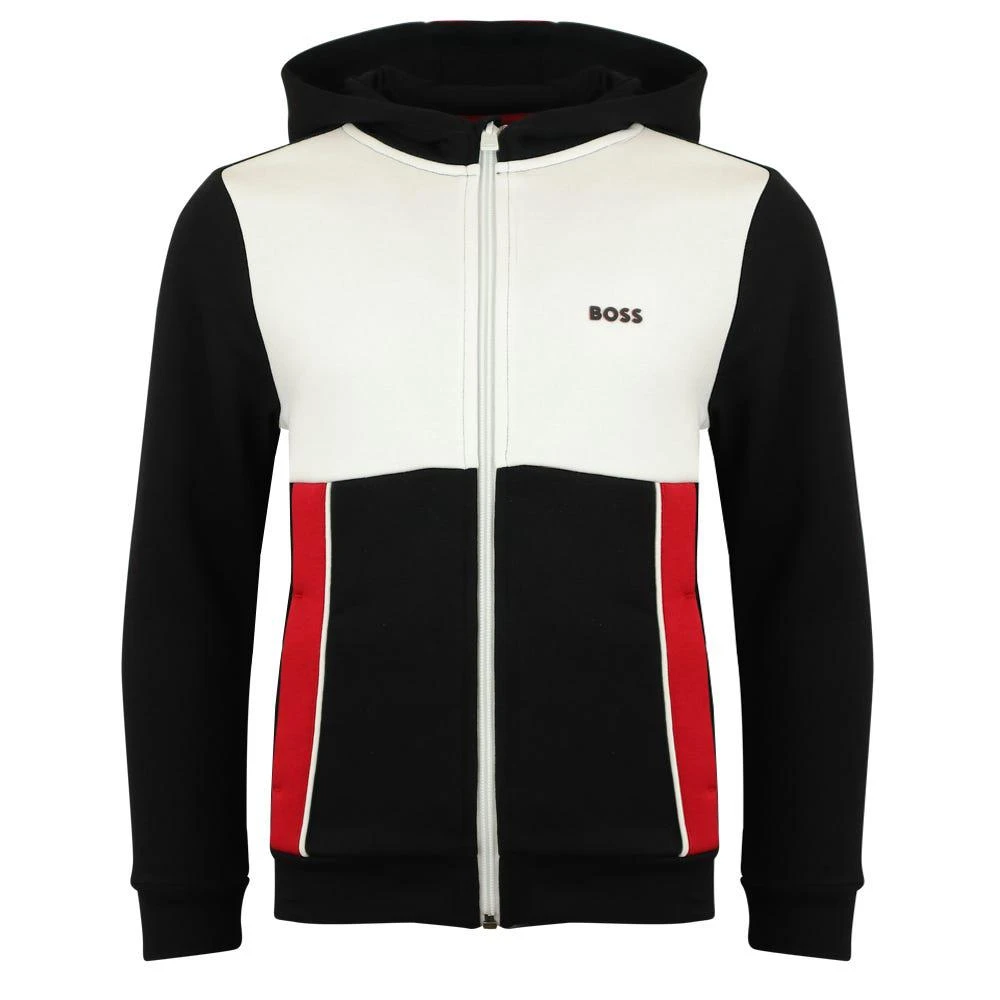 商品Hugo Boss|Black White & Red Zip Up Hoodie,价格¥385,第1张图片