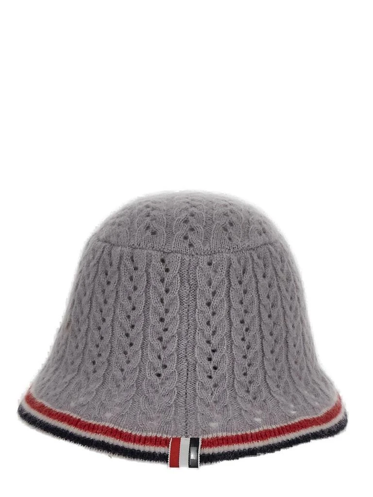 商品Thom Browne|Thom Browne Cable-Pointelle Knitted Bucket Hat,价格¥3821-¥4168,第2张图片详细描述