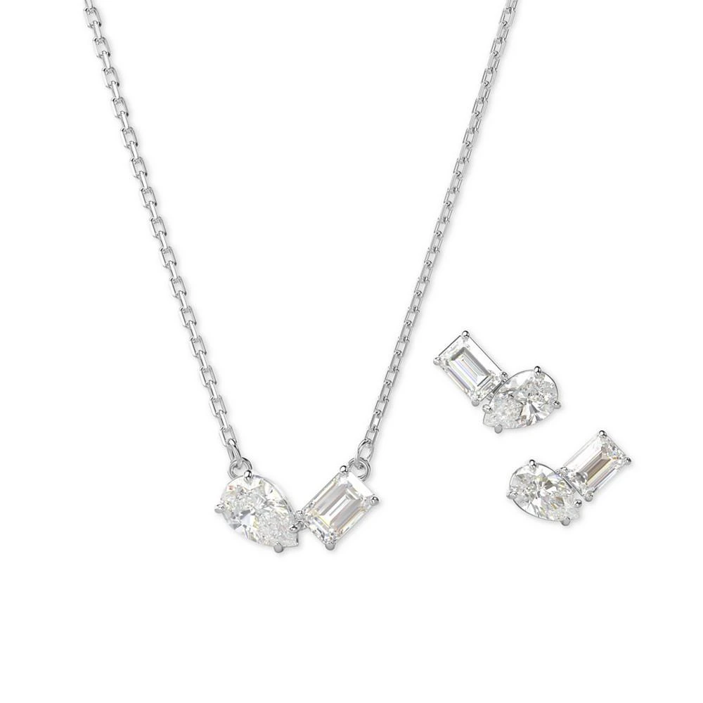 商品Swarovski|Rhodium-Plated Mixed Crystal Pendant Necklace & Stud Earrings Set,价格¥1469,第1张图片