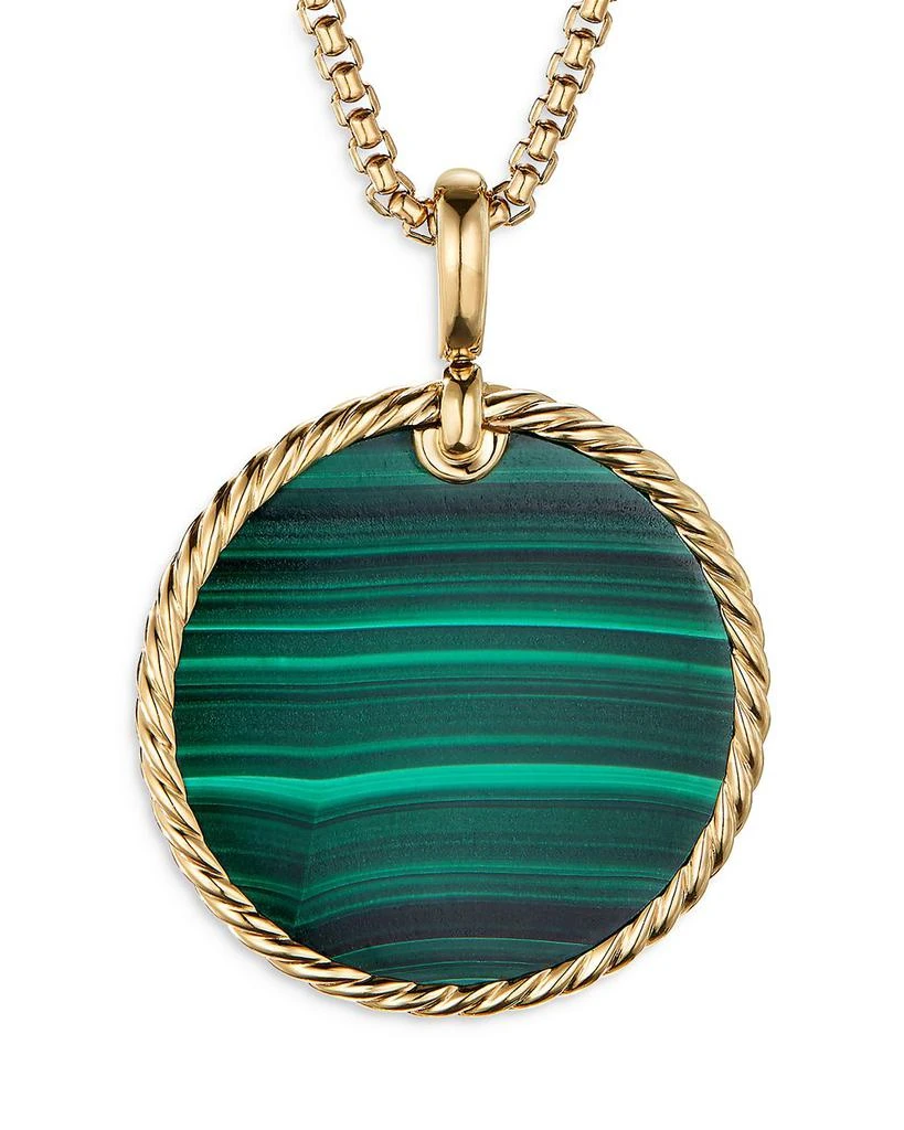 18K Yellow Gold DY Elements® Disc Pendant with Malachite 商品