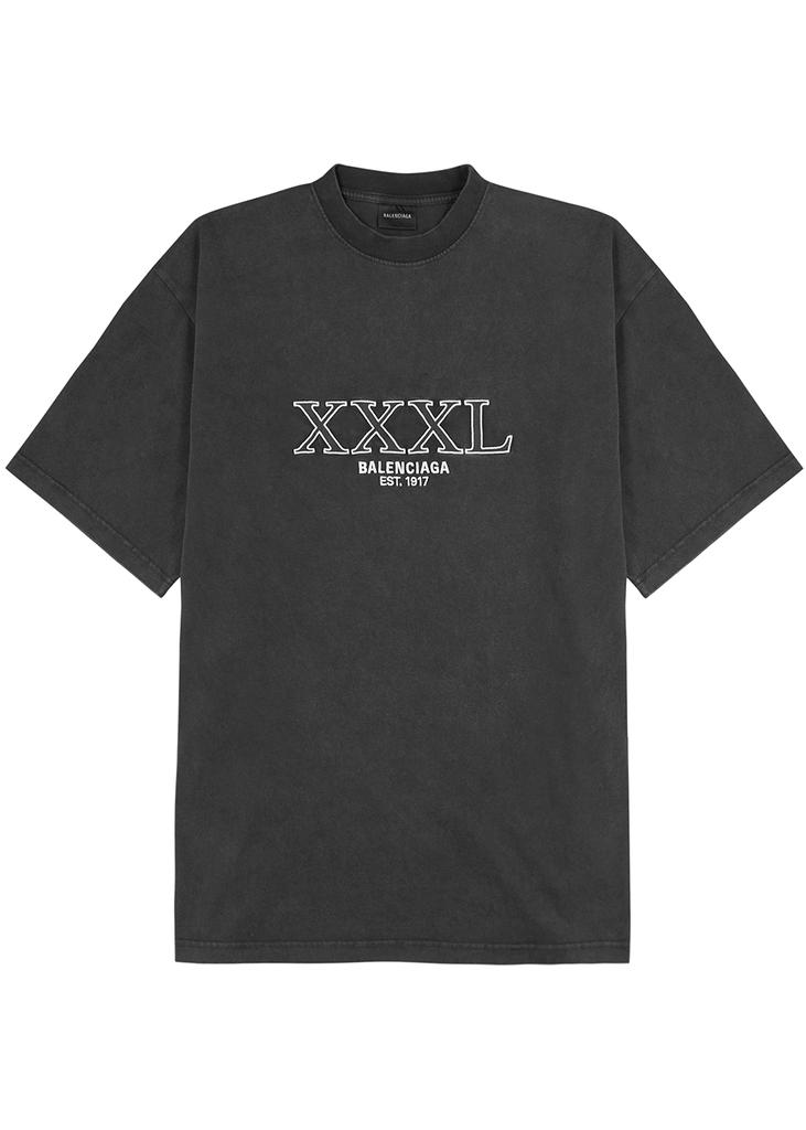 XXXL logo-embroidered cotton T-shirt商品第1张图片规格展示