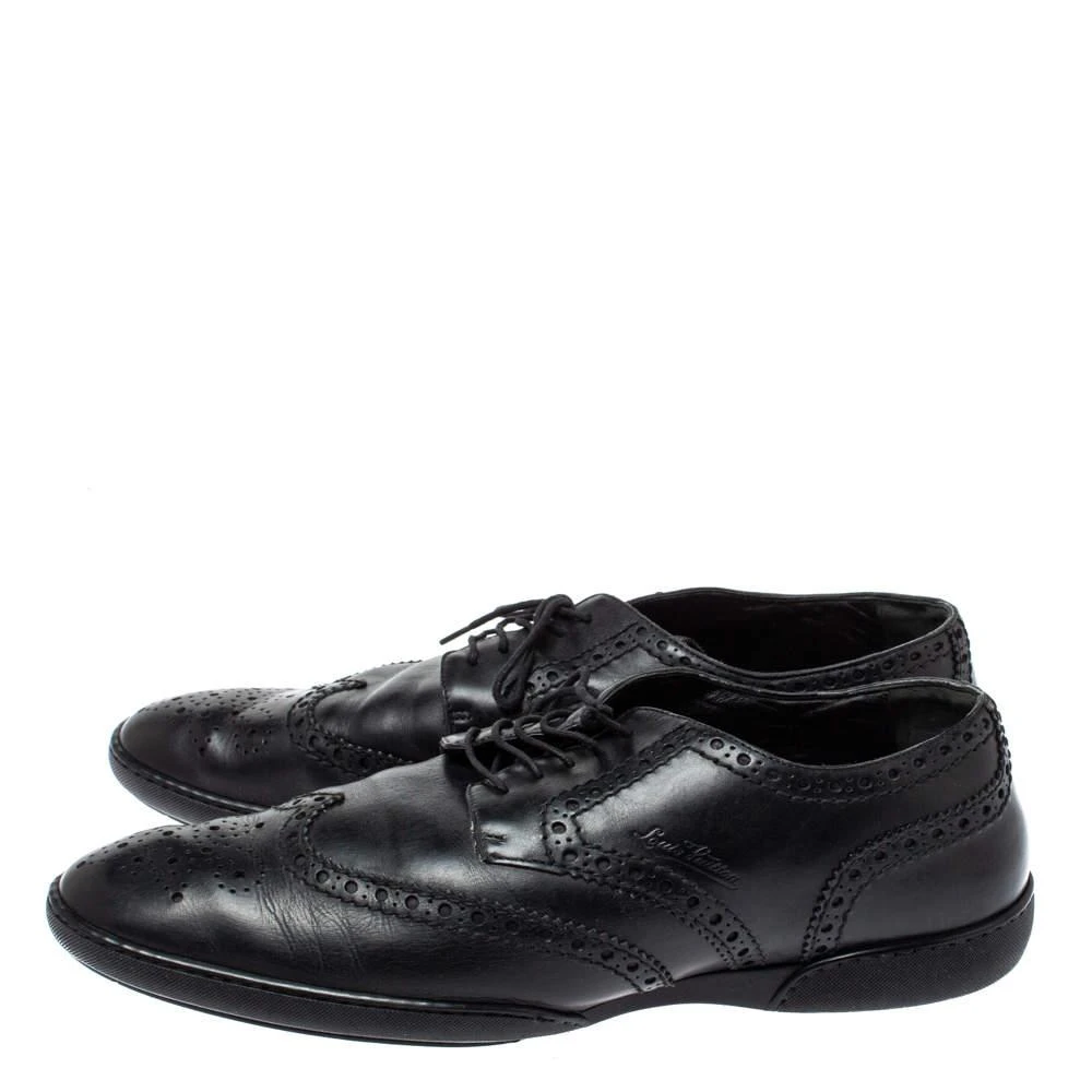 商品[二手商品] Louis Vuitton|Louis Vuitton Black Brogue Leather Explorer Sneakers Size 43.5,价格¥2041,第4张图片详细描述