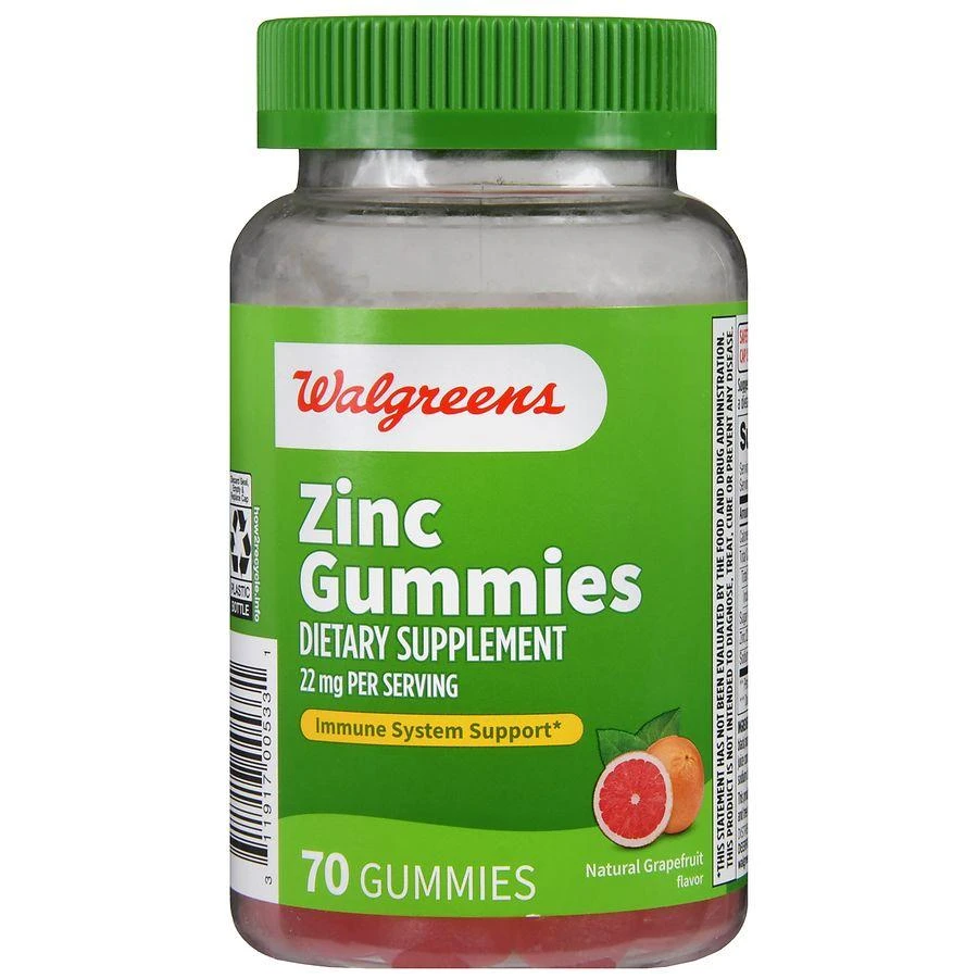 商品Walgreens|Zinc 22 mg Gummies (35 days) Natural Grapefruit,价格¥126,第2张图片详细描述