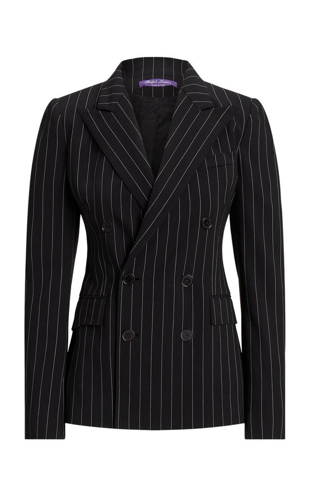 Ralph Lauren - Camden Ropestriped Wool Suiting Blazer - Black/white - US 10 - Moda Operandi商品第1张图片规格展示