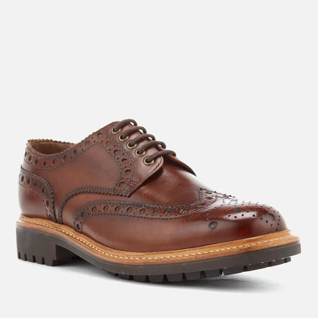 商品Grenson|GRENSON MEN'S ARCHIE HAND PAINTED LEATHER COMMANDO SOLE BROGUES - TAN,价格¥1560,第2张图片详细描述