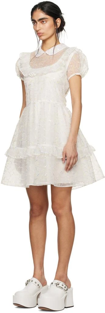 商品Anna Sui|SSENSE Exclusive White Ruffled Minidress,价格¥5141,第4张图片详细描述