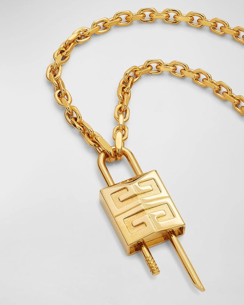 商品Givenchy|Men's Small Gold-Tone Padlock Necklace,价格¥5518,第3张图片详细描述