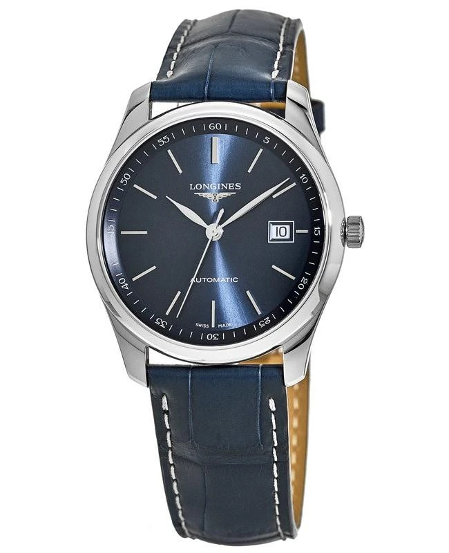 商品Longines|Longines Master Collection Automatic 40mm Blue Dial Blue Leather Strap Men's Watch L2.793.4.92.0,价格¥13973,第1张图片