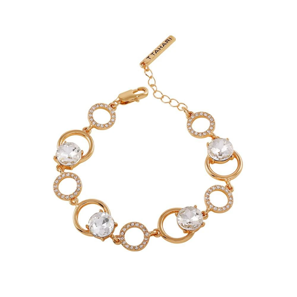 商品Tahari|Gold-Tone Clear Glass Stone Line Bracelet,价格¥331,第1张图片