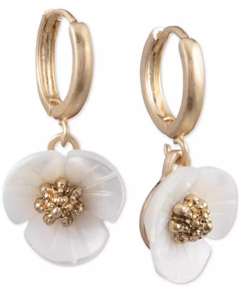 商品Lonna & Lilly|Gold-Tone Imitation Mother-of-Pearl Flower Drop Small Earrings,价格¥168,第1张图片