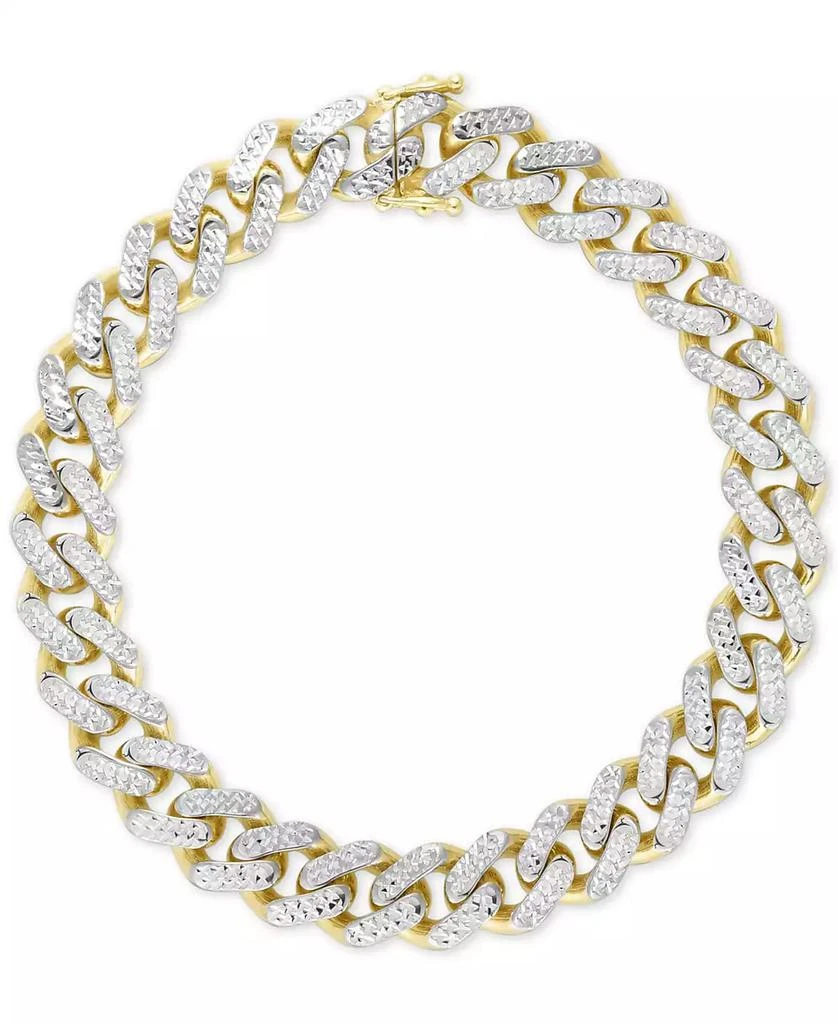 商品Macy's|Two-Tone Wide Curb Link Hollow Bracelet in 10k Gold & 10k White Gold,价格¥16640,第1张图片