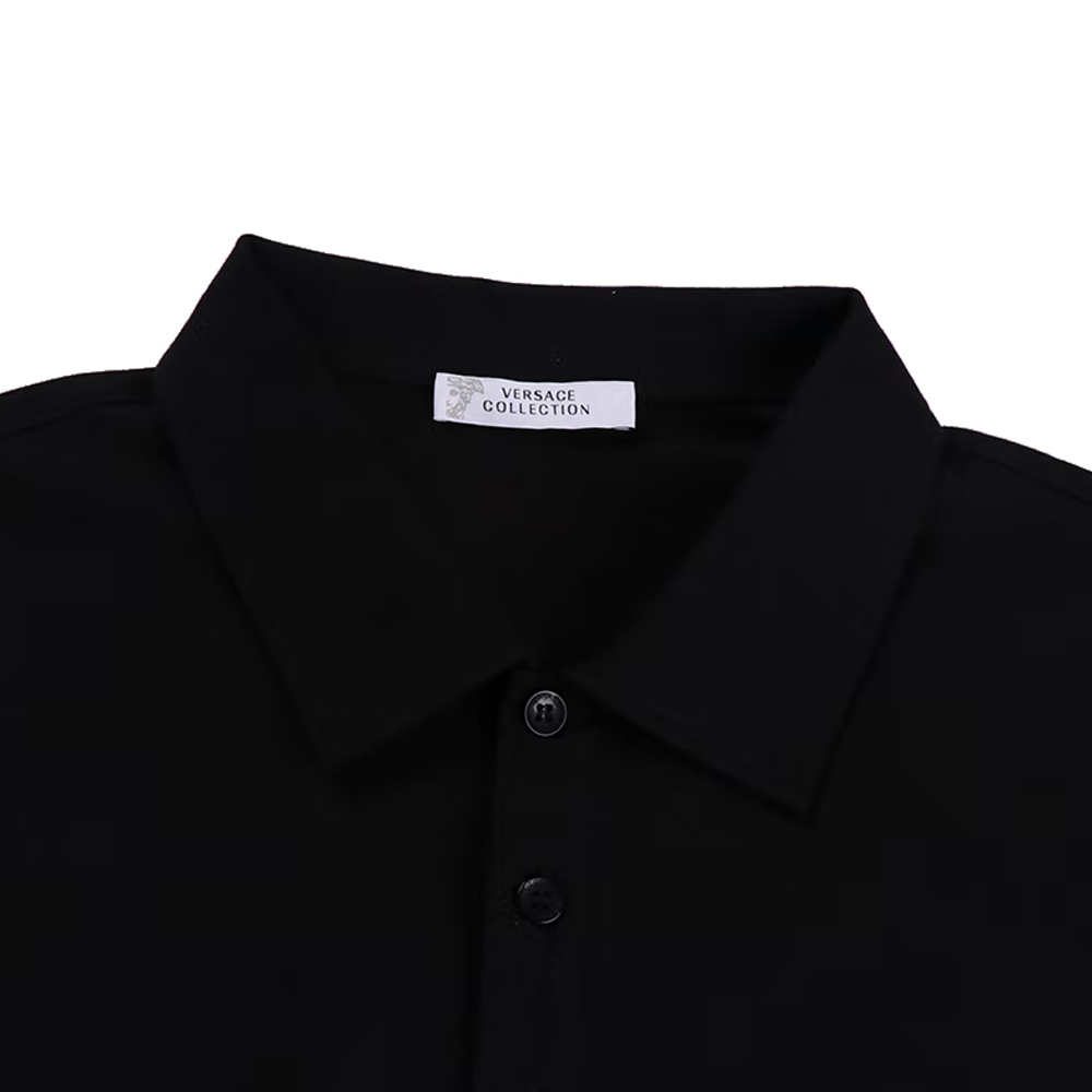 VERSACE COLLECTION 男士黑色棉质POLO衫 V800708-VJ00180-V9001商品第3张图片规格展示