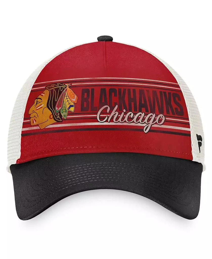 商品Fanatics|Men's Red, Black Chicago Blackhawks True Classic Retro Trucker Snapback Hat,价格¥182,第4张图片详细描述