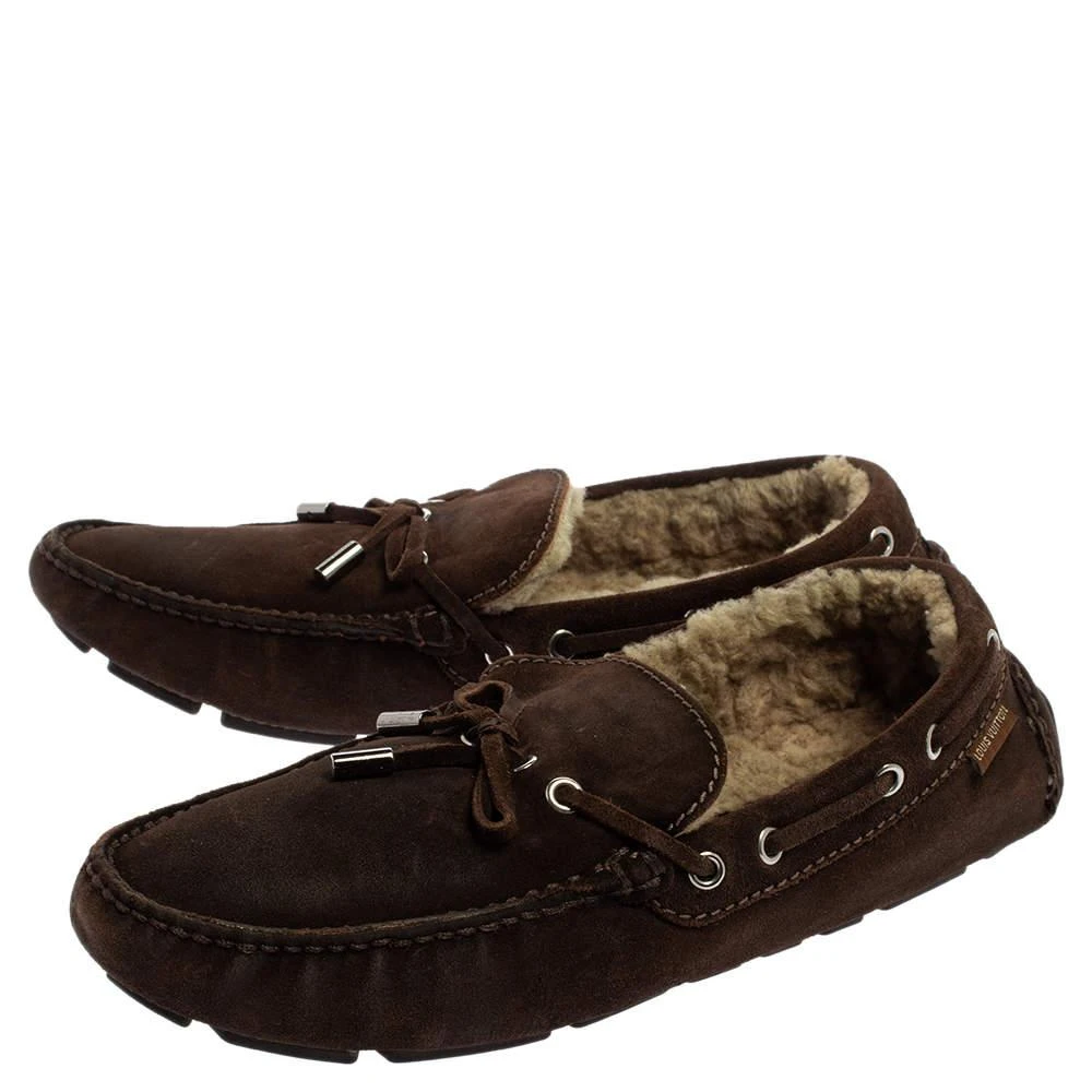 商品[二手商品] Louis Vuitton|Louis Vuitton Brown Suede Leather Arizona Slip On Loafers Size 42,价格¥3573,第4张图片详细描述