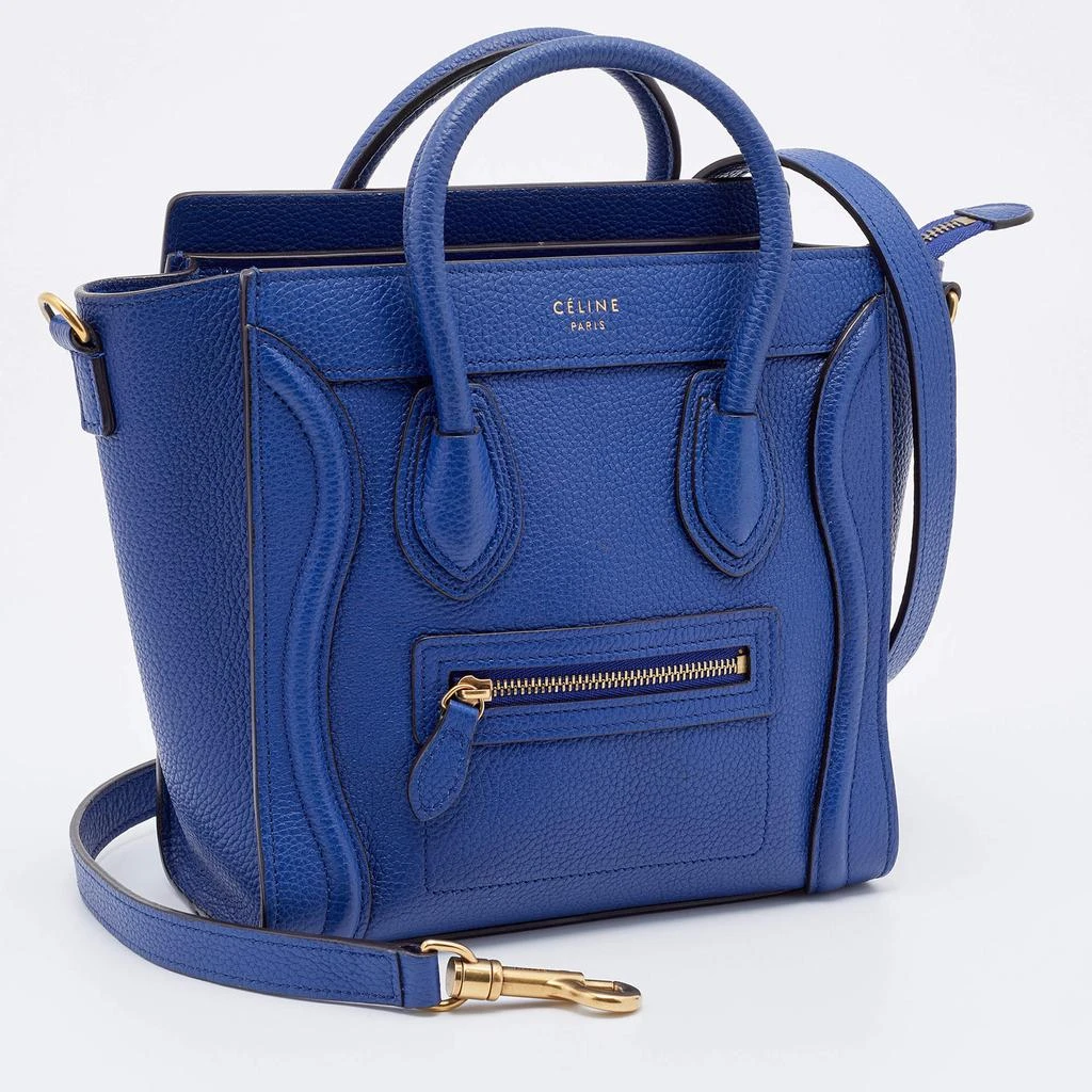 商品[二手商品] Celine|Céline Blue Leather Nano Luggage Tote,价格¥8183,第3张图片详细描述