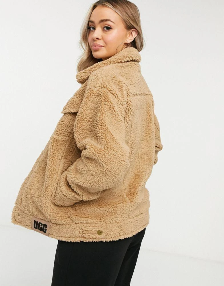 商品UGG|UGG Frankie teddy trucker jacket in camel,价格¥1420,第2张图片详细描述