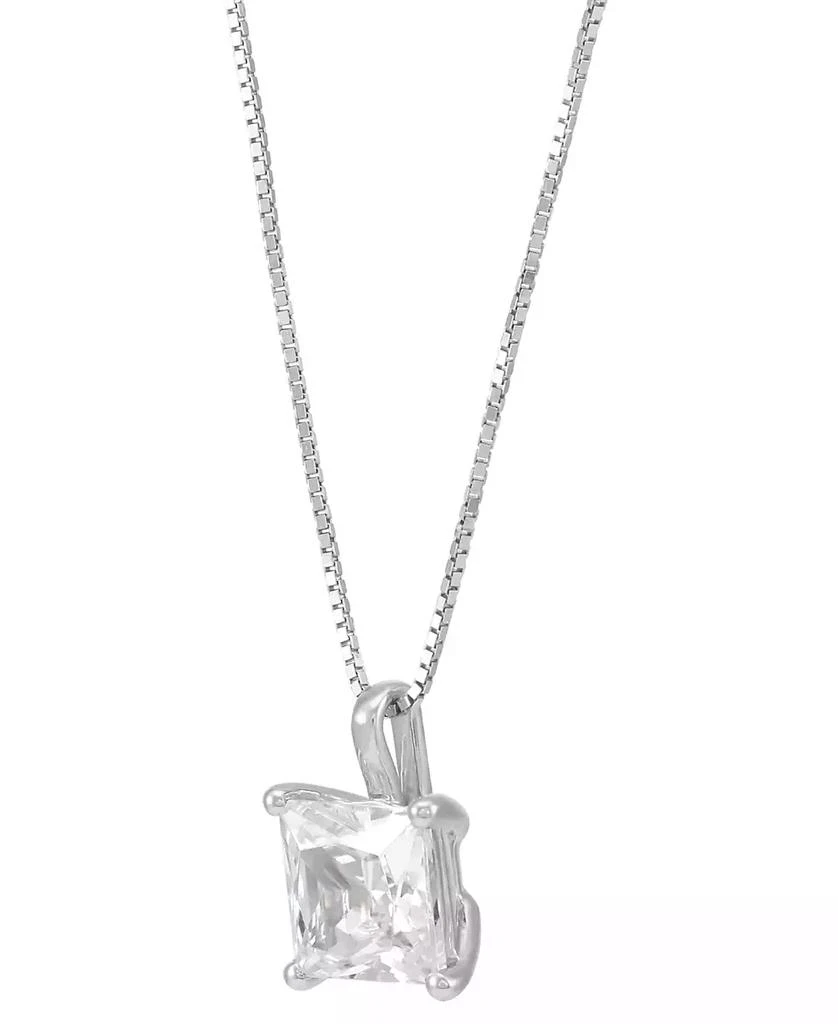 商品Grown With Love|Certified Lab Grown Princess Solitaire 18" Pendant Necklace (1 ct. t.w.) in 14k White Gold,价格¥15736,第3张图片详细描述