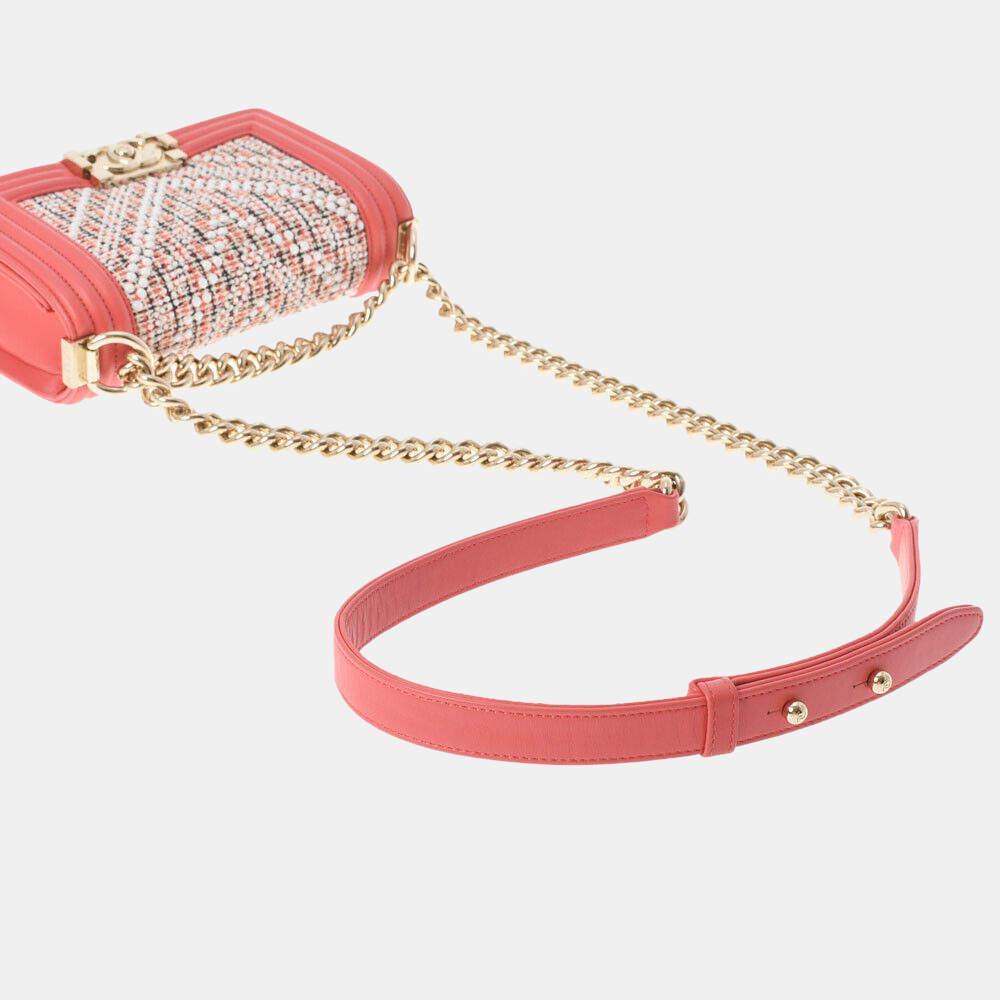 商品[二手商品] Chanel|Chanel Pink Leather Chevron Small Boy Flap Bag Shoulder Bag,价格¥36847,第6张图片详细描述
