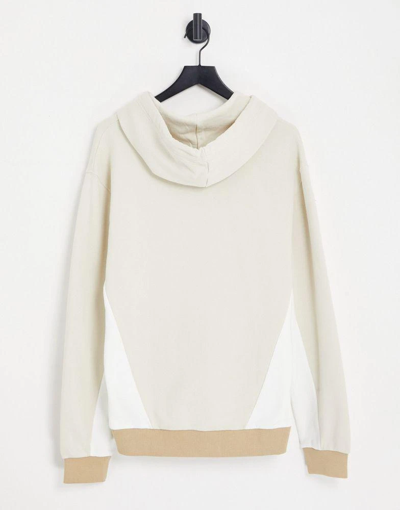 商品Calvin Klein|Calvin Klein Jeans blocking capsule cotton monogram hoodie in stone exclusive to ASOS,价格¥445,第3张图片详细描述