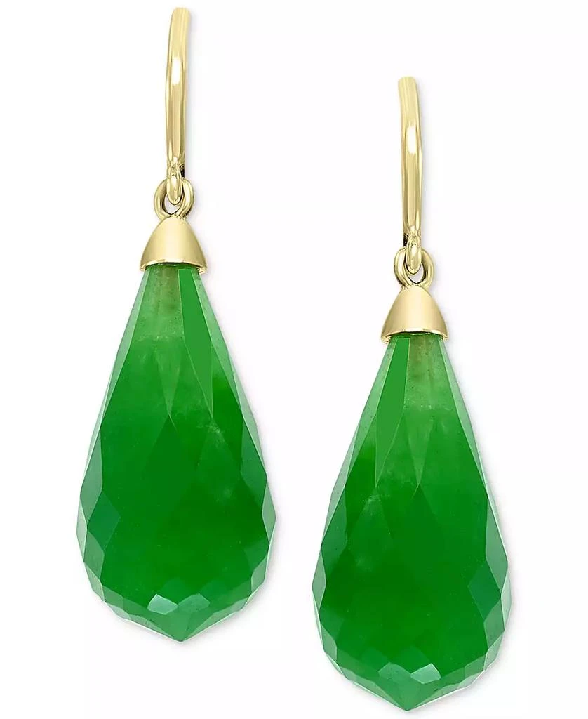 商品Effy|EFFY® Dyed Jade Fancy-Cut Briolette Drop Earrings in 14k Gold,价格¥2949,第3张图片详细描述