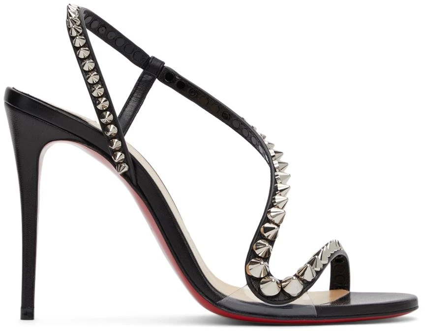 商品Christian Louboutin|Black Rosalie Spikes 100 Heeled Sandals,价格¥6567,第1张图片